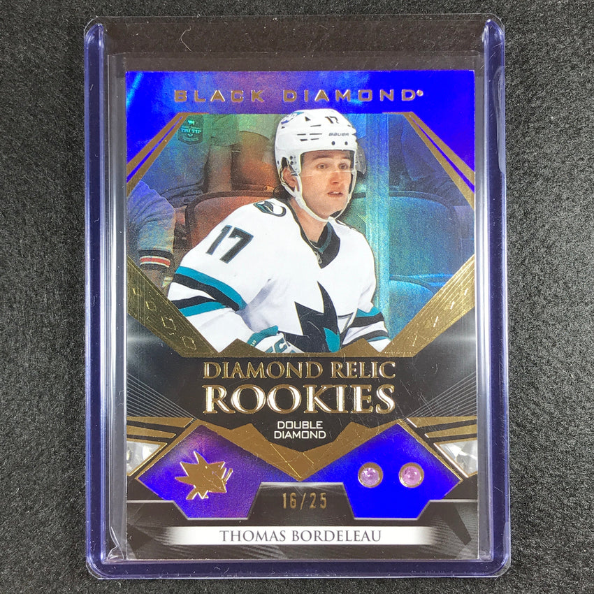 2022-23 Black Diamond Nhl Thomas Bordeleau Diamond Relic Rookie Gem Purple 16/25