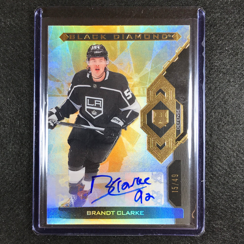 2022-23 Black Diamond Nhl Brandt Clarke Base Rookie Auto Pure Black Gold 15/49