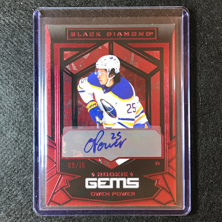 2022-23 Black Diamond Nhl Owen Power Rookie Gems Signatures Auto Red 9/10