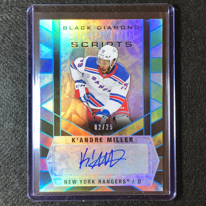 2022-23 Black Diamond Nhl Kandre Miller Sparkling Scripts Auto Spectrum 2/25