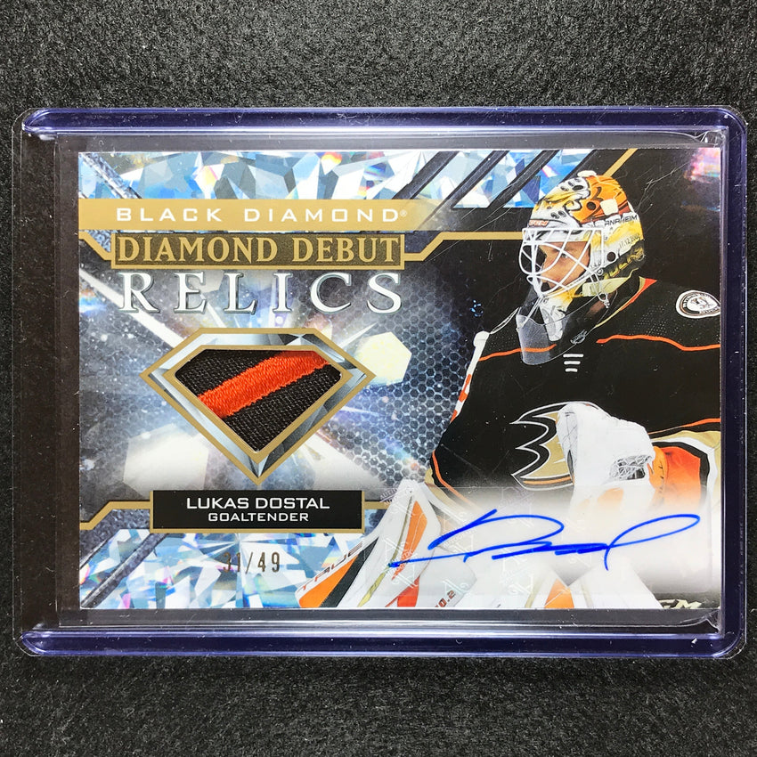 2022-23 Black Diamond Nhl Lukas Dostal Diamond Debut Relic Patch Auto Gold 31/49