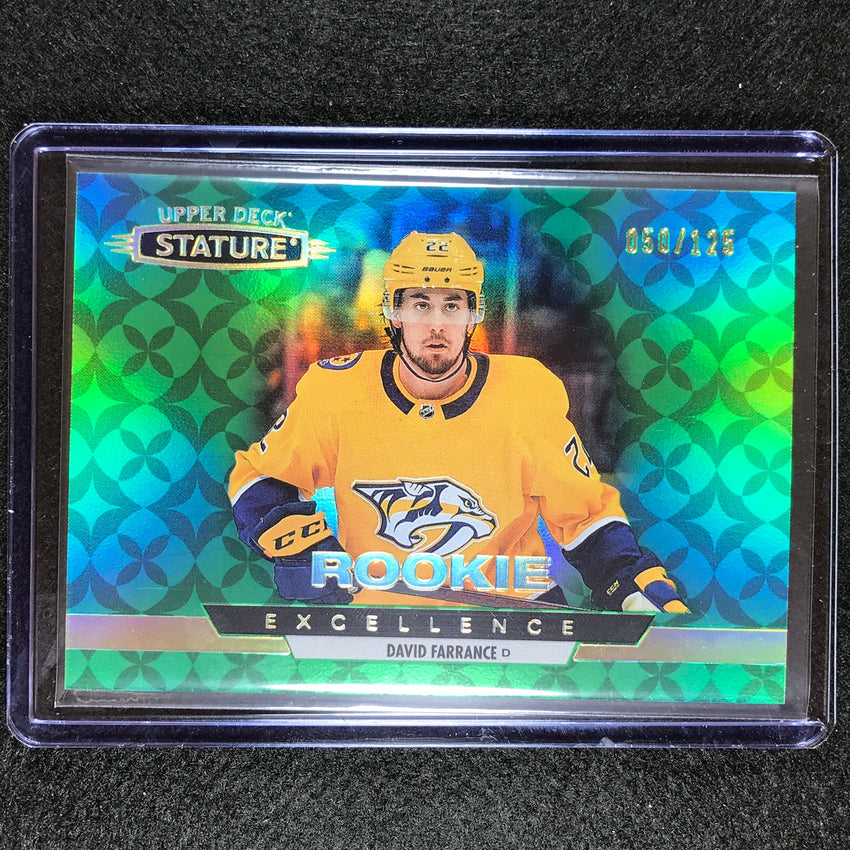 2021-22 Stature Nhl David Farrance Rookie Excellence Green 50/125