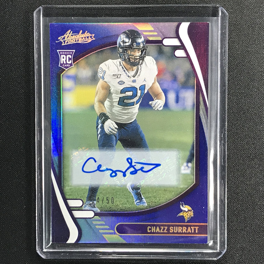2021 Absolute Chazz Surratt Signature Rookie Auto Spectrum Blue 24/50
