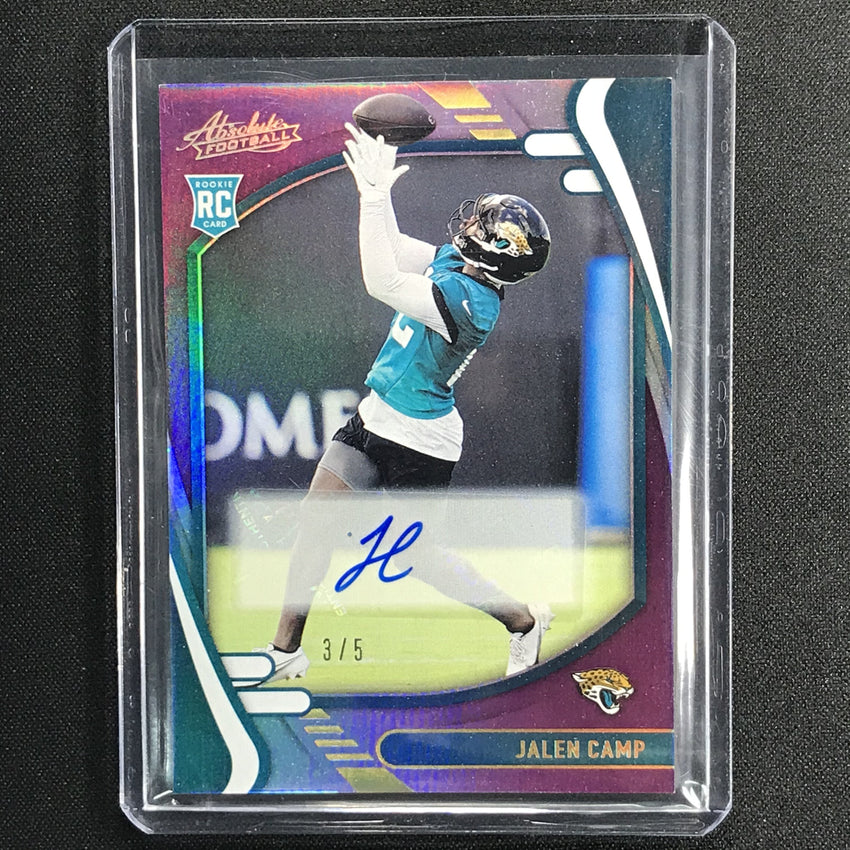 2021 Absolute Jalen Camp Signature Rookie Auto Spectrum Purple 3/5