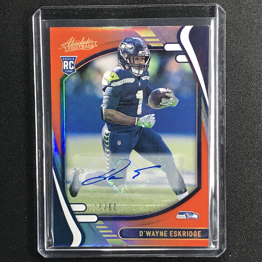 2021 Absolute Dwayne Eskridge Signature Rookie Auto Spectrum Orange 16/60
