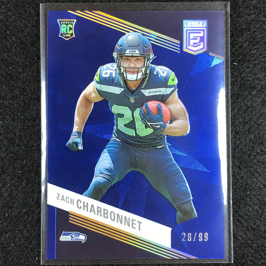 2023 Donruss Elite Nfl Zach Charbonnet Rookie Blue 28/99
