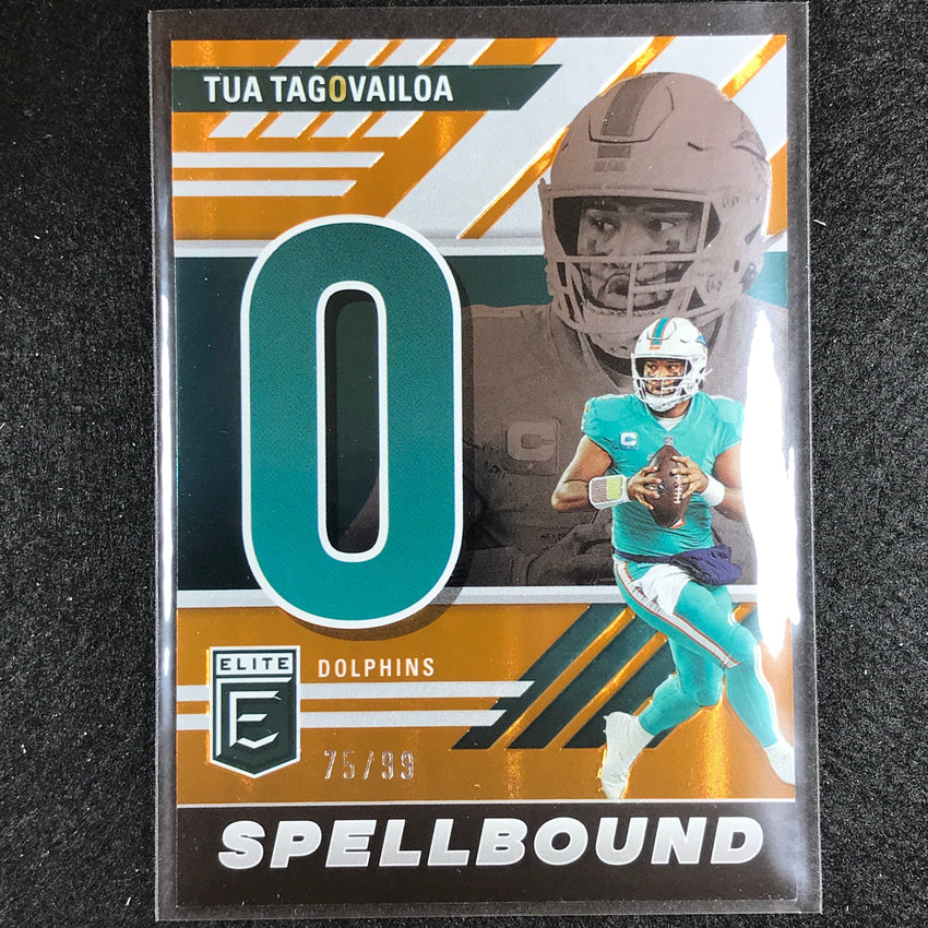 2023 Donruss Elite Nfl Tua Tagovailoa Spellbound Orange 75/99