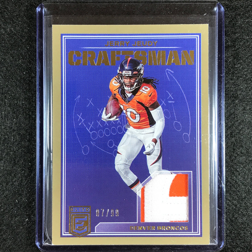 2023 Donruss Elite Nfl Jerry Jeudy Craftsmen Jersey Patch Gold 87/99