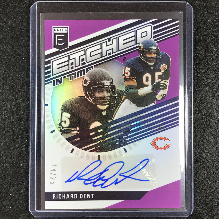 2023 Donruss Elite Nfl Richard Dent Etched In Time Signatures Auto Purple 14/25