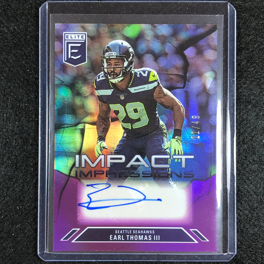 2023 Donruss Elite Nfl Earl Thomas Iii Impact Impressions Auto Purple 11/149