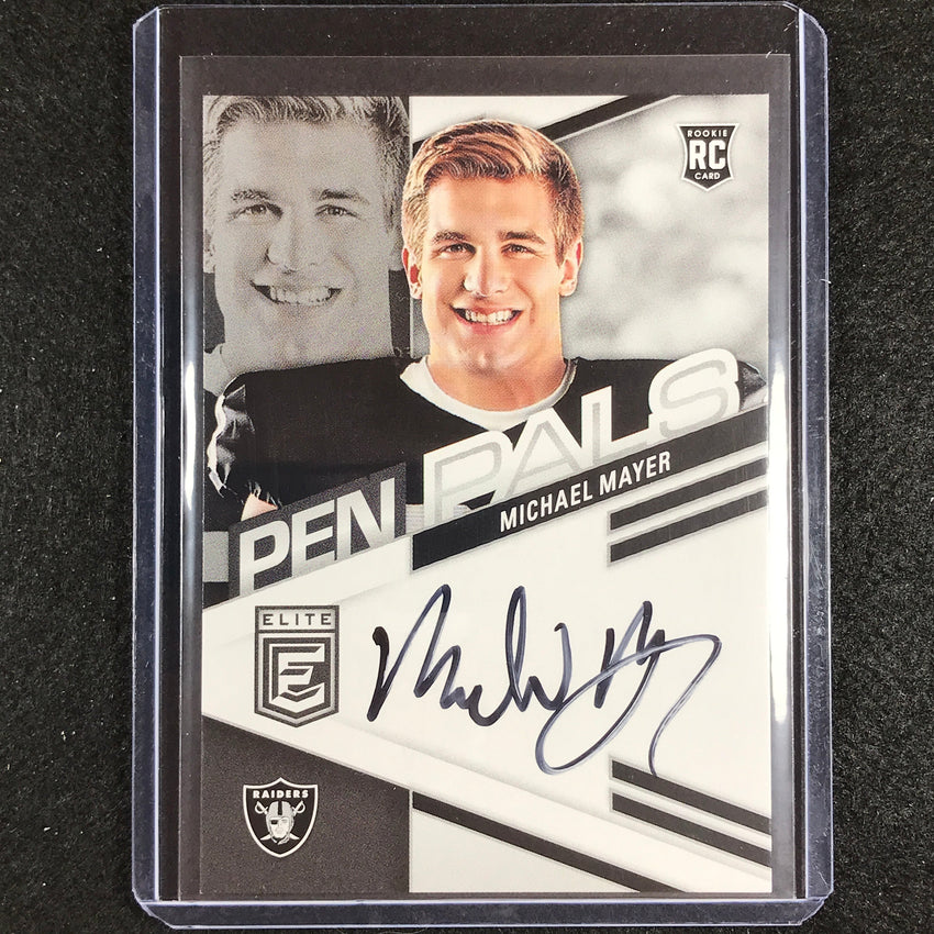2023 Donruss Elite Nfl Michael Mayer Pen Pals Rookie Auto Black Ink No Ppmma