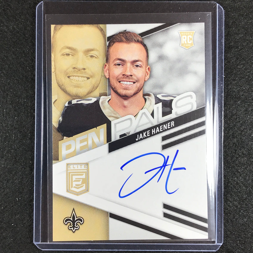 2023 Donruss Elite NFL JAKE HAENER Pen Pals Rookie Auto Blue Ink #PPJHA