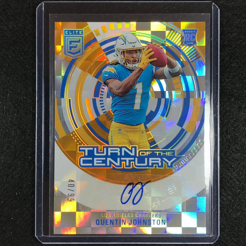 2023 Donruss Elite Nfl Quentin Johnson Turn Of Century Rookie Auto Orange 40/99