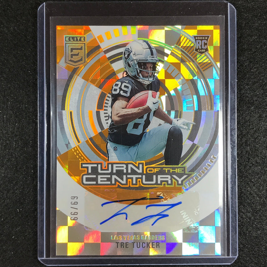 2023 Donruss Elite Nfl Tre Tucker Turn Of The Century Rookie Auto Orange 69/99