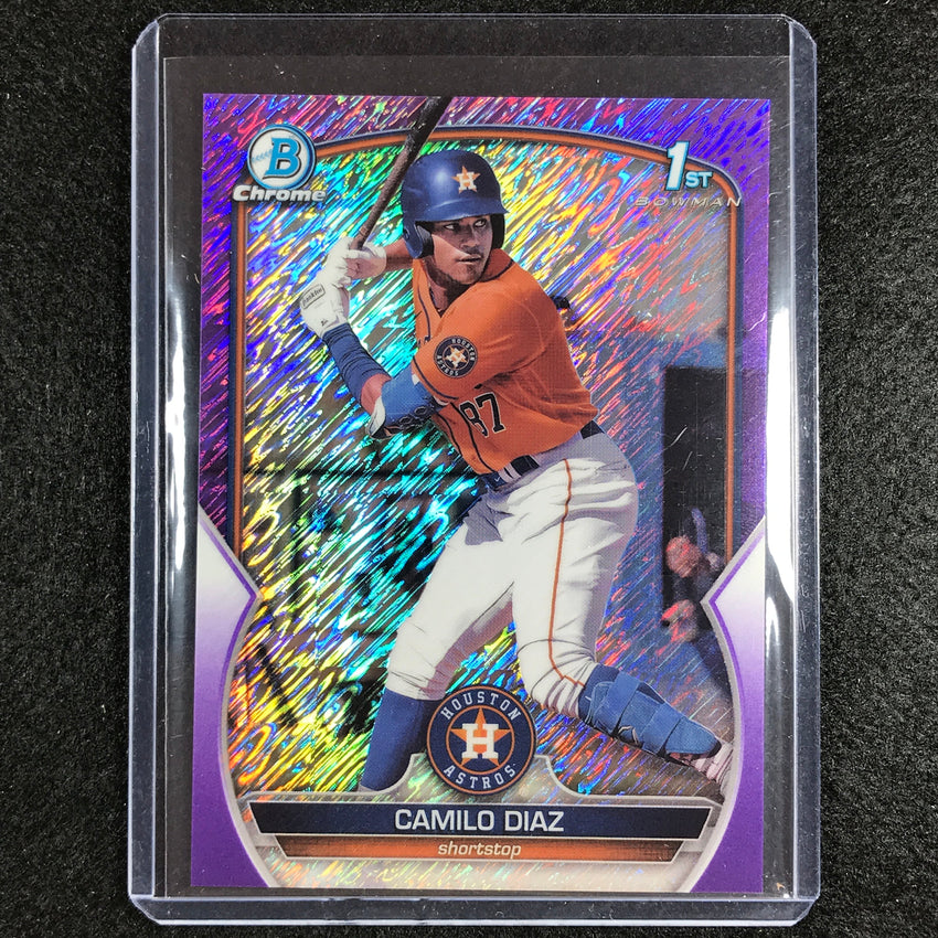 2023 Bowman Chrome Mlb Camilo Diaz 1st Bowman Prospect Purple Shimmer 200/250