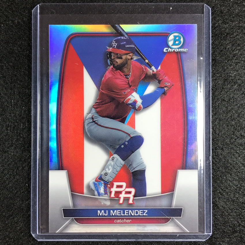 2023 Bowman Chrome Mlb Mj Melendez Wbc Flag Variation Base Refractor 381/499