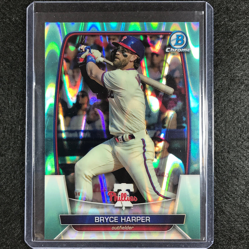 2023 Bowman Chrome Mlb Bryce Harper Base Aqua Raywave 186/199