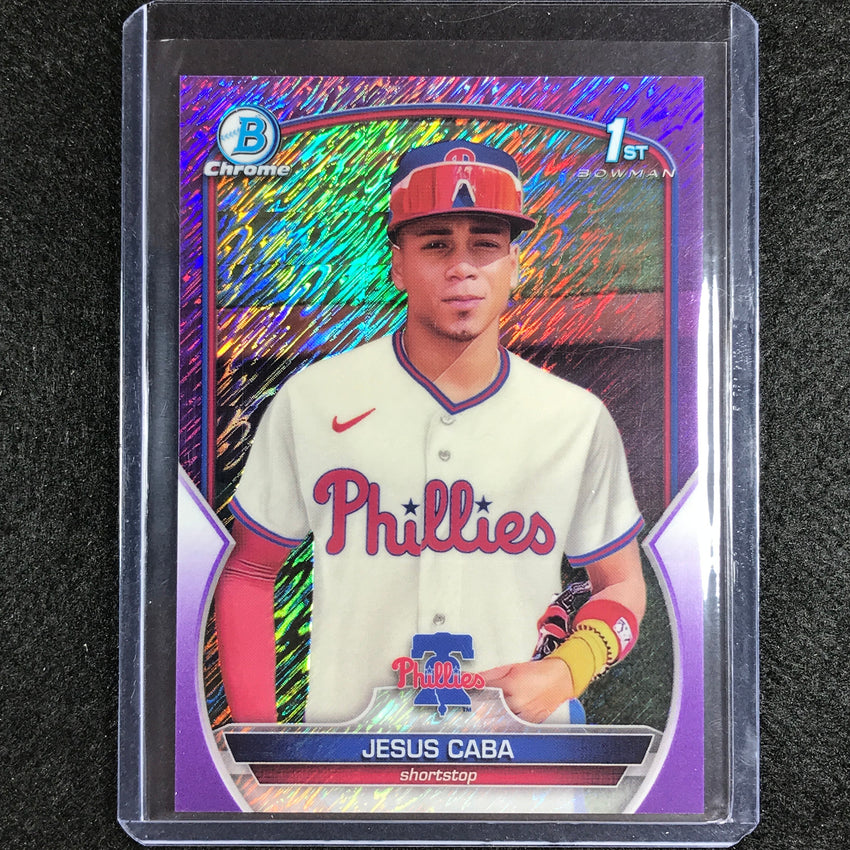 2023 Bowman Chrome Mlb Jesus Caba 1st Bowman Prospect Purple Shimmer 1/150