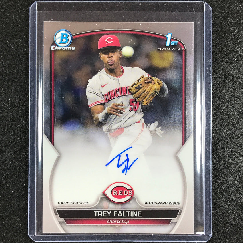 2023 Bowman Chrome Mlb Trey Faltine 1st Bowman Prospect Auto Base No Tf A