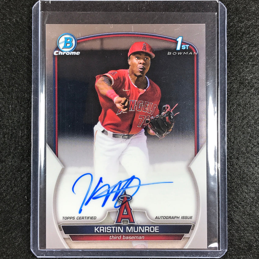 2023 Bowman Chrome MLB KRISTIN MUNROE 1st Bowman Prospect Auto Base #KME