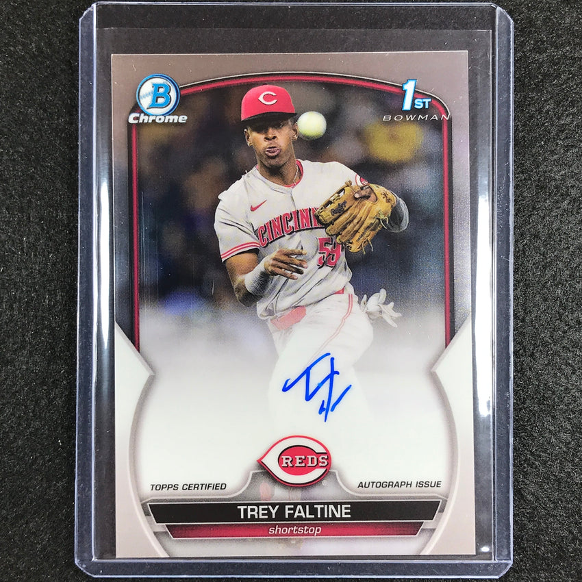 2023 Bowman Chrome Mlb Trey Faltine 1st Bowman Prospect Auto Base No Tf B
