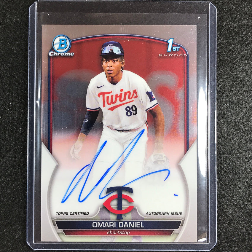 2023 Bowman Chrome MLB OMARI DANIEL 1st Bowman Prospect Auto Base #OD
