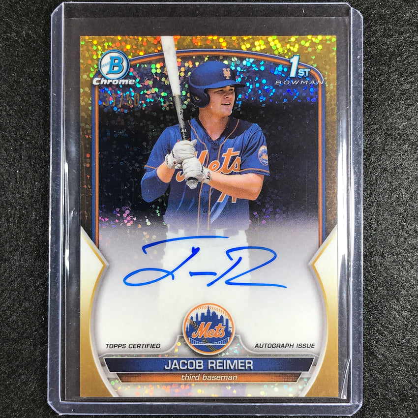 2023 Bowman Chrome Mlb Jacob Reimer 1st Bowman Prospect Auto Gold Speckle 31/50