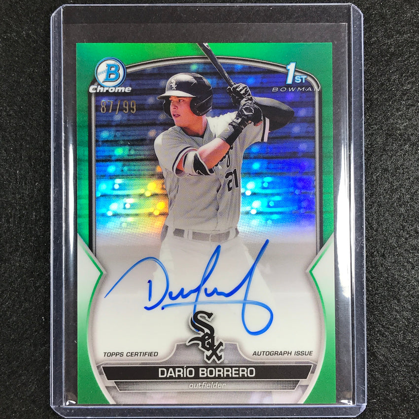 2023 Bowman Chrome Mlb Dario Borrero 1st Bowman Prospect Auto Green 87/99