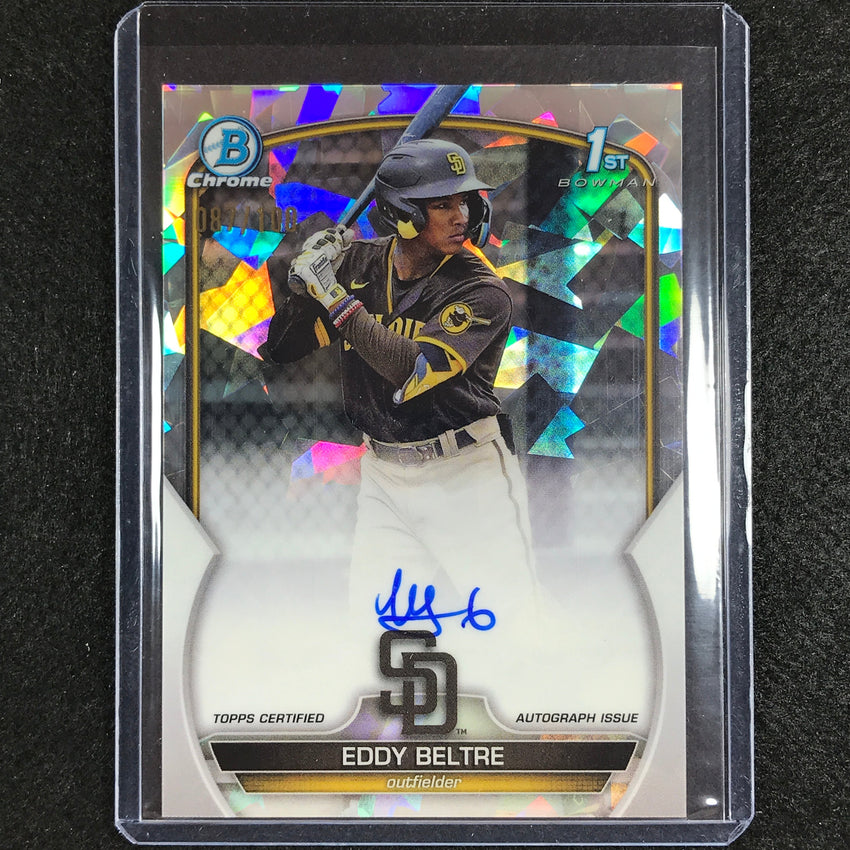 2023 Bowman Chrome Mlb Eddy Beltre 1st Bowman Prospect Auto Atomic 87/100