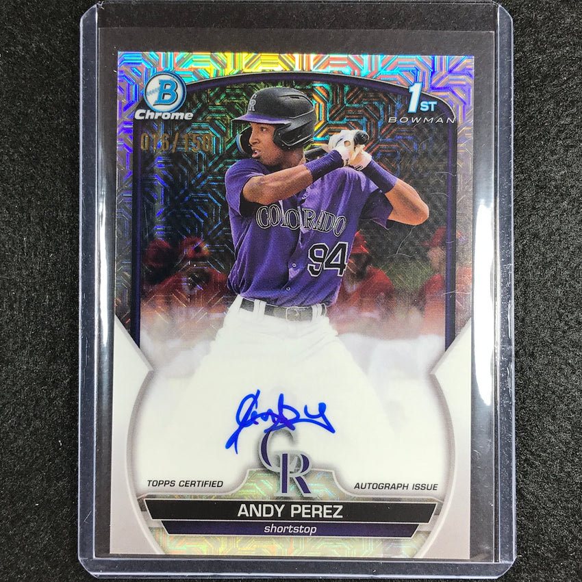 2023 Bowman Chrome Mlb Andy Perez 1st Bowman Prospect Auto Hta Choice 16/150