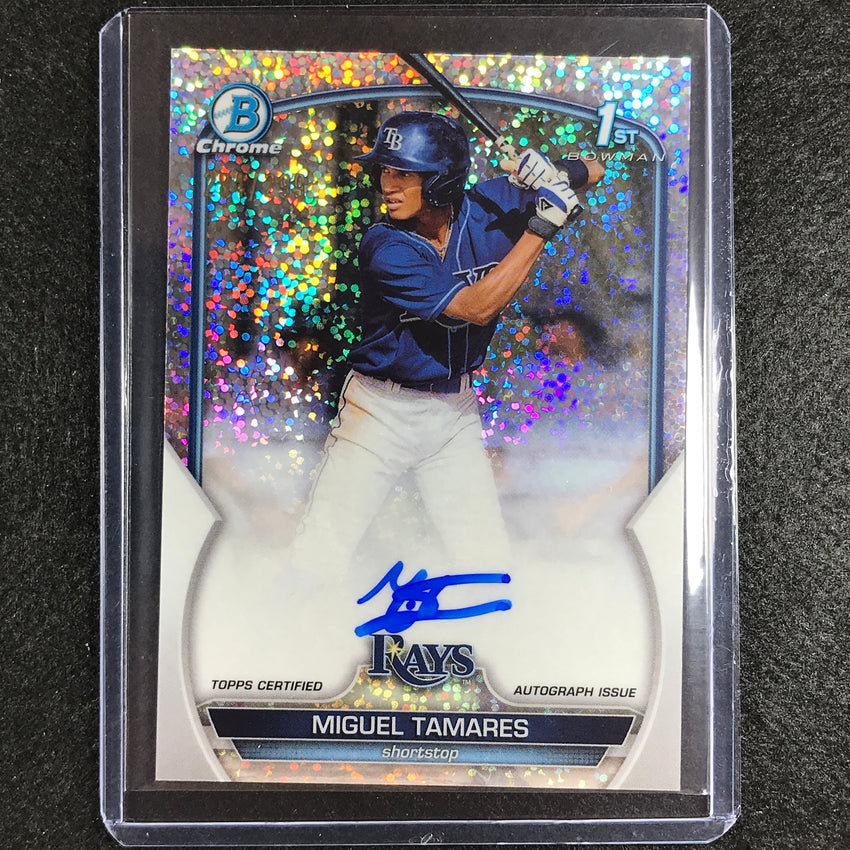 2023 Bowman Chrome Mlb Miguel Tamares 1st Bowman Prospect Auto Speckle 284/299