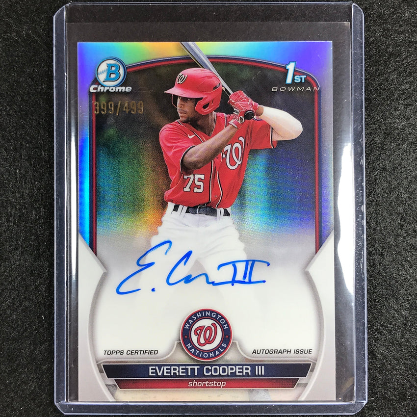 2023 Bowman Chrome Mlb Everett Cooper Iii 1st Prospect Auto Refractor 399/499