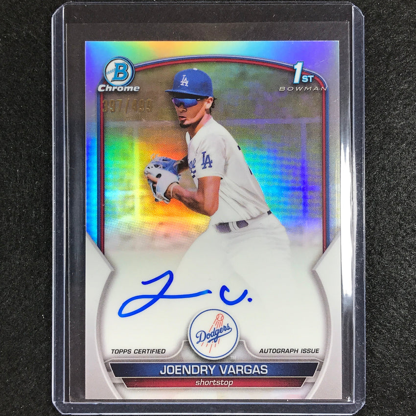 2023 Bowman Chrome Mlb Joendry Vargas 1st Prospect Auto Refractor 397/499