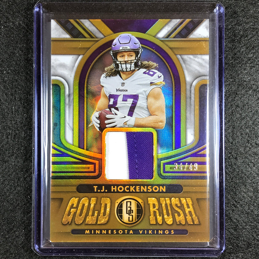 2023 Gold Standard Nfl T.j. Hockenson Gold Rush Relic Patch White Gold 34/49