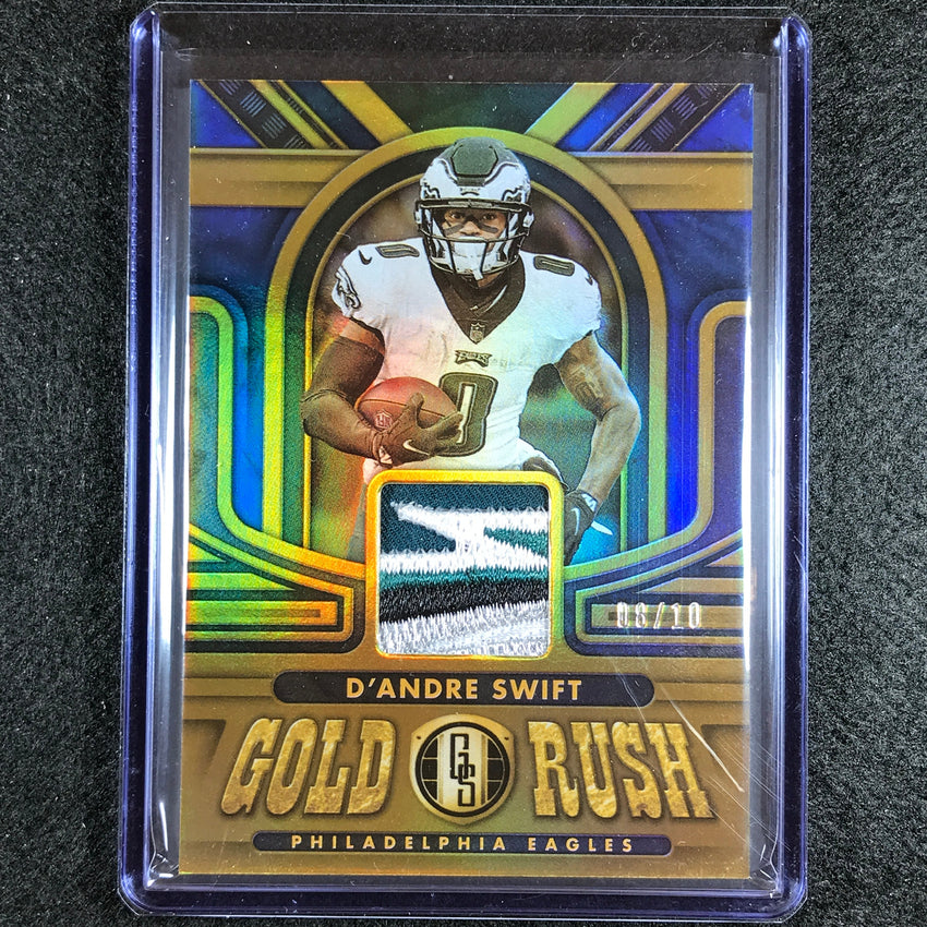 2023 Gold Standard Nfl Dandre Swift Gold Rush Relic Patch Sapphire 8/10