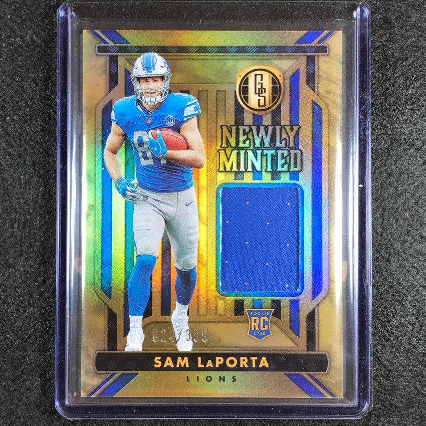 2023 Gold Standard Nfl Sam Laporta Newly Minted Rookie Jersey Relic 14/399
