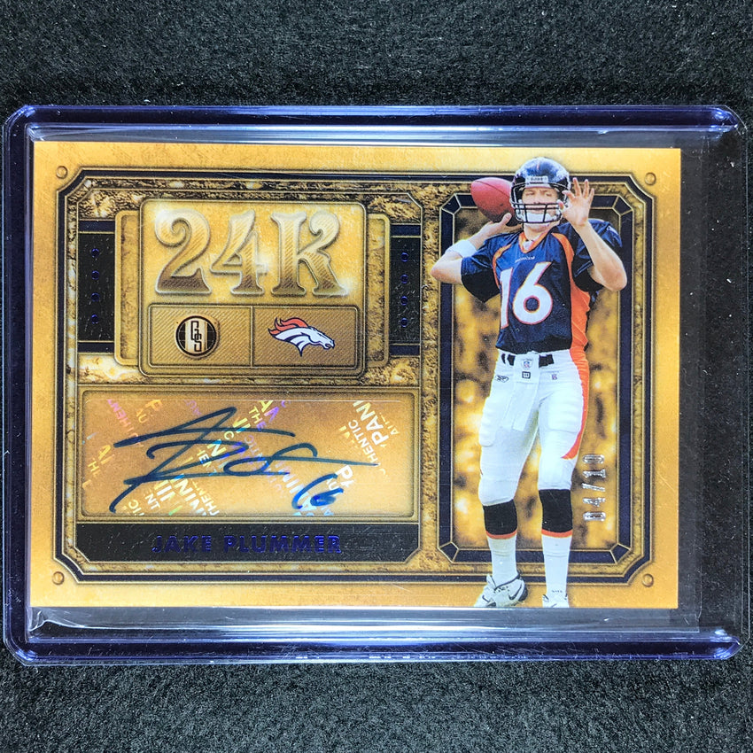 2023 Gold Standard Nfl Jake Plummer 24k Autographs Sapphire 4/10