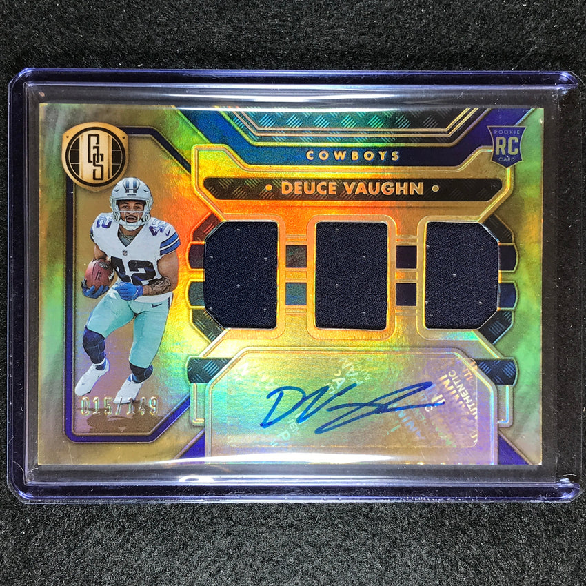 2023 Gold Standard Nfl Deuce Vaughn Rookie Jersey Auto Triple Base 15/149