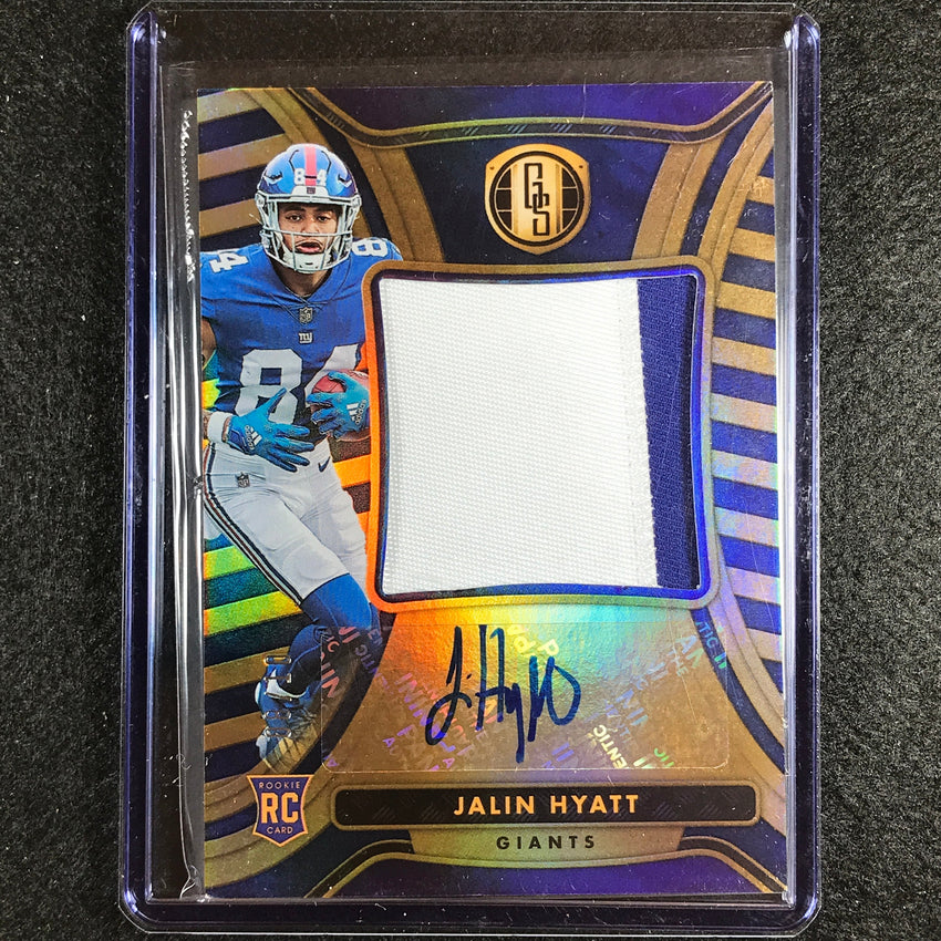 2023 Gold Standard Nfl Jalin Hyatt Rookie Jersey Auto Jumbo Sapphire 8/10