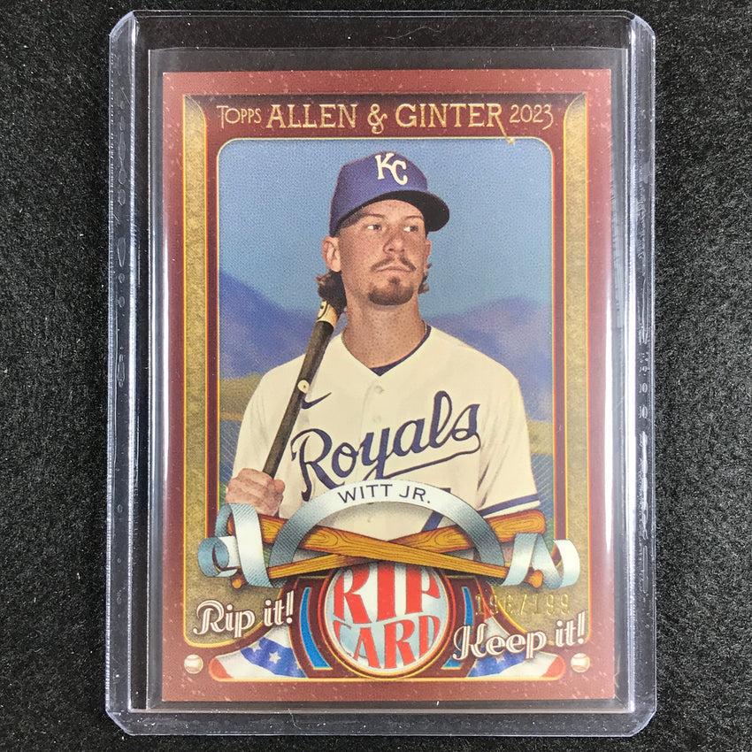 2023 Allen And Ginter Mlb Bobby Witt Jr. Rip Card 196/199 Ripped