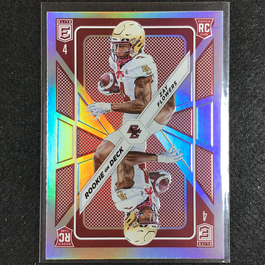 2023 Donruss Elite Nfl Zay Flowers Rookie On Deck Silver No 12