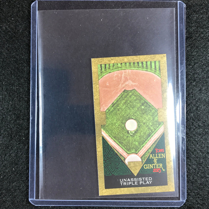 2023 Allen And Ginter Mlb Unassisted Triple Play Rarest Of The Diamond Minis Sp No 2
