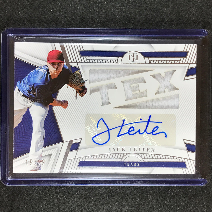 2023 National Treasures Jack Leiter Die-cut Materials Jersey Auto 15/99
