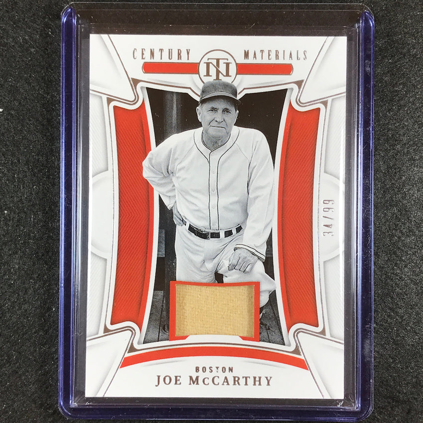 2023 National Treasures Joe Mccarthy Century Materials Jersey 34/99