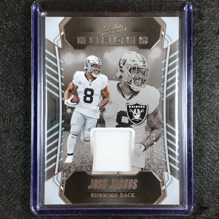 2023 Absolute Football Josh Jacobs Absolute Heroes Memorabilia Jersey 186/199