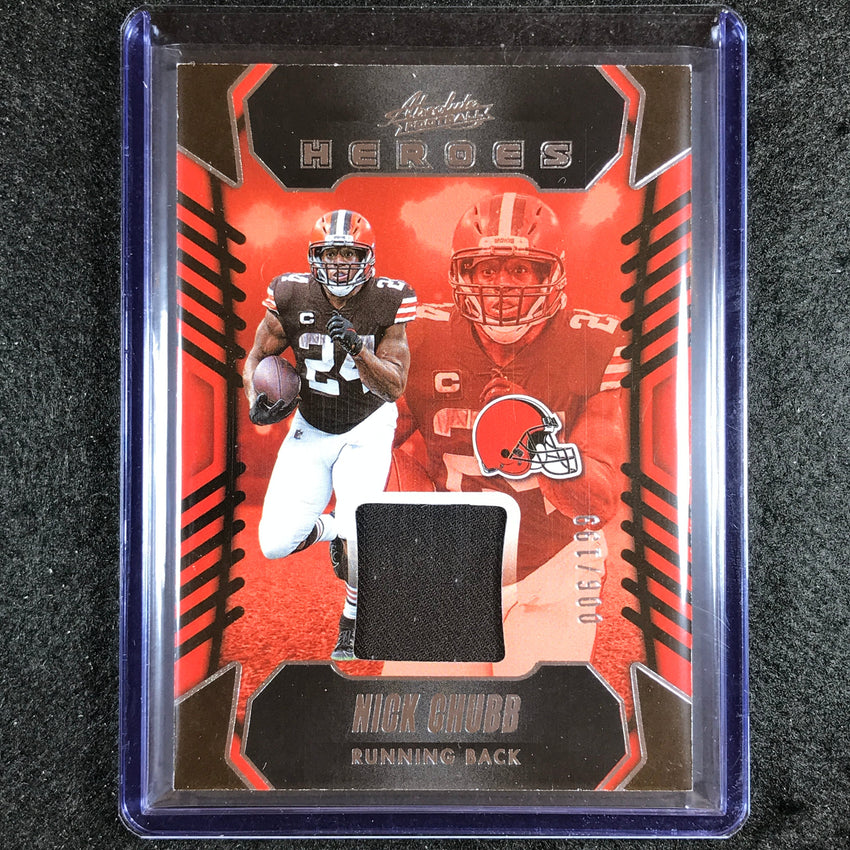 2023 Absolute Football Nick Chubb Absolute Heroes Memorabilia Jersey 6/199