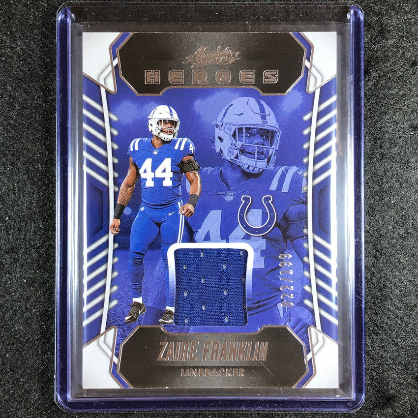 2023 Absolute Football Zaire Franklin Absolute Heroes Memorabilia Jersey 22/199
