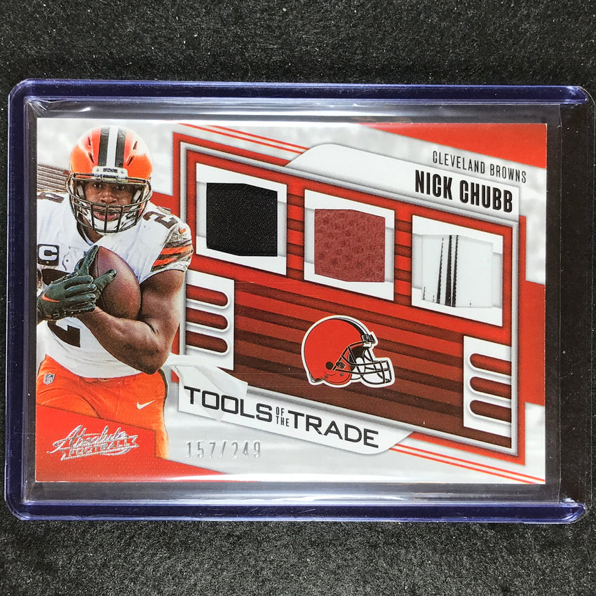 2023 Absolute Football Nick Chubb Tools Of The Trade Triple Jersey Relic 157/249
