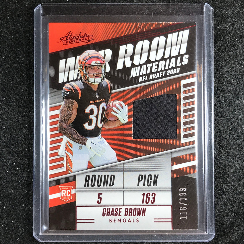 2023 Absolute Football Chase Brown War Room Materials Rookie Jersey 116/199