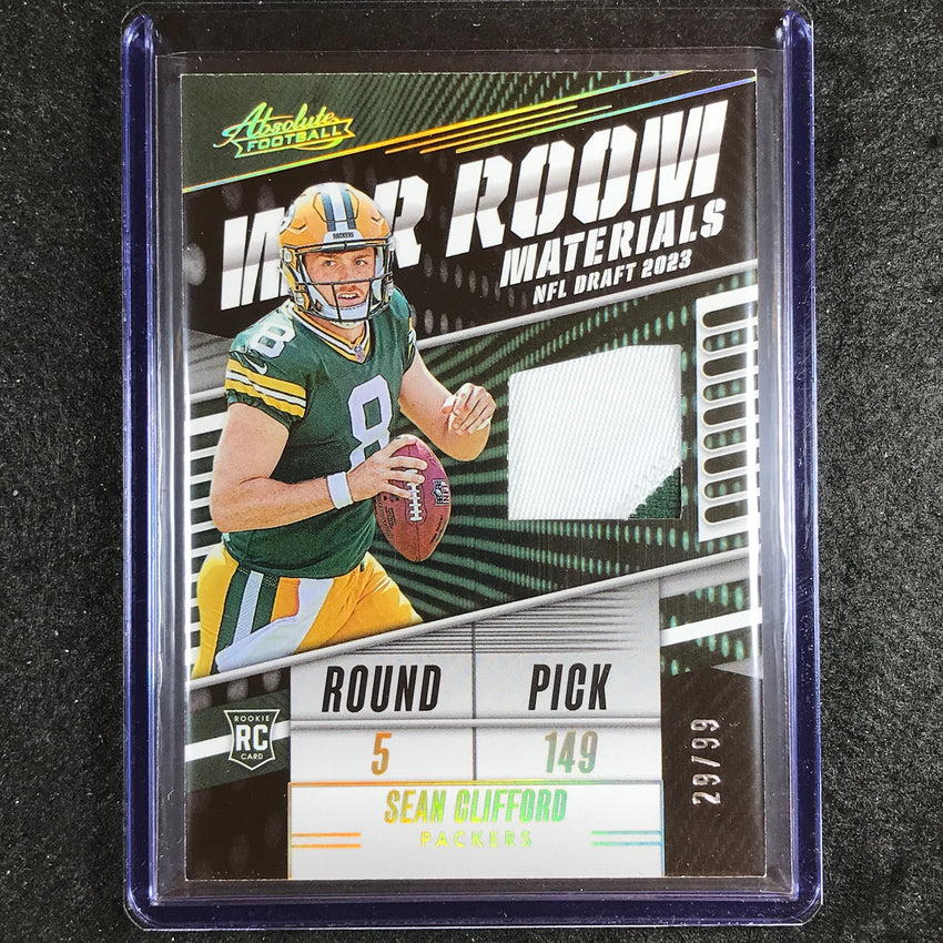2023 Absolute Football Sean Clifford War Room Materials Rookie Patch Gold 29/99